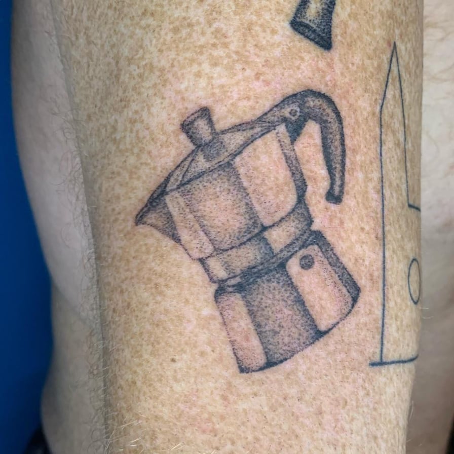 tatouage cafetiere en dot sans machine strasbourg alsace