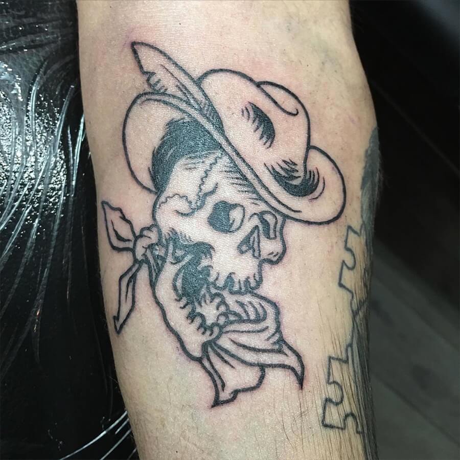 tatouage crane tete de mort cowboy western strasbourg